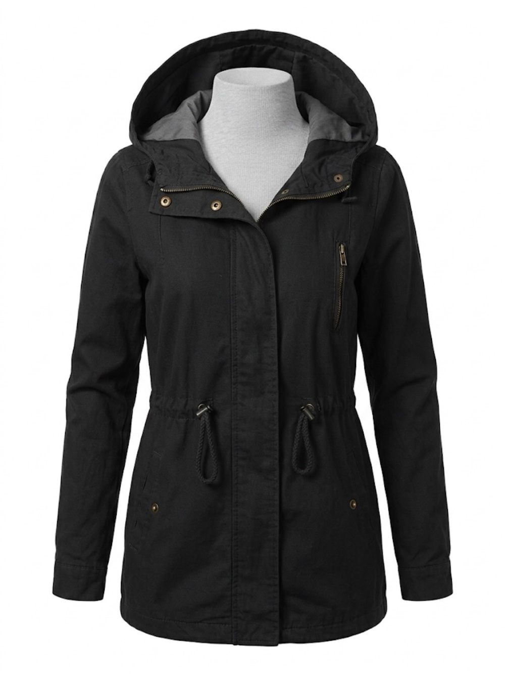 Streetwear Society Black Utility Parka Jacket Hooded Medium